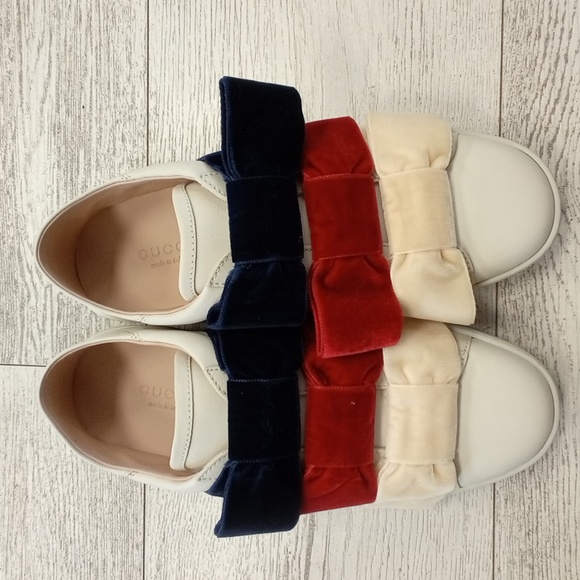 GUCCI Ace Bow Sneaker Size 6 - Picture 1 of 4